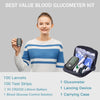 ANKOVO Blood Glucose Monitor Kit, Diabetes Testing Kit with Blood Glucose Meter, 100 Blood Test Strips, 100 Counts 30 Gauge Lancets and Carrying Case, Control Solution, Lancing Device, No Coding